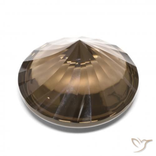 Quartzo Fumê Marrom claro Natural 12.74ct, Redondo, Transparente
