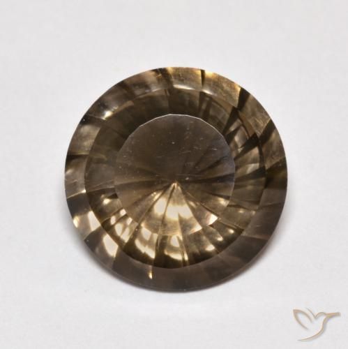 5.58ct Natural Moca claro Quartzo Fumê, Redondo, VVS