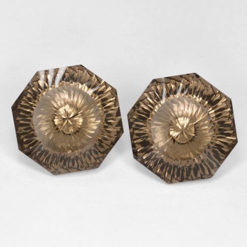 Pedras preciosas de Quartzo Fumê Marrom claro natural de 17.18 ct, Corte Esmeralda, VVS