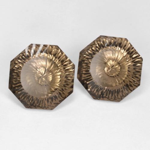 Pedras preciosas de Quartzo Fumê Marrom claro natural de 17.18 ct, Corte Esmeralda, VVS