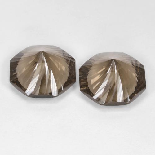 Pedras preciosas de Quartzo Fumê Marrom claro natural de 17.18 ct, Corte Esmeralda, VVS