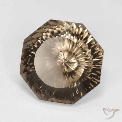 Quartzo Fumê Moca claro Natural 8.82ct, Corte Octógono / Esmeralda, VVS