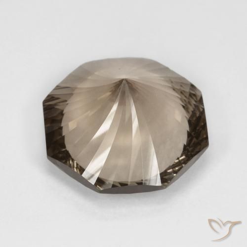 Quartzo Fumê Moca claro Natural 8.82ct, Corte Octógono / Esmeralda, VVS
