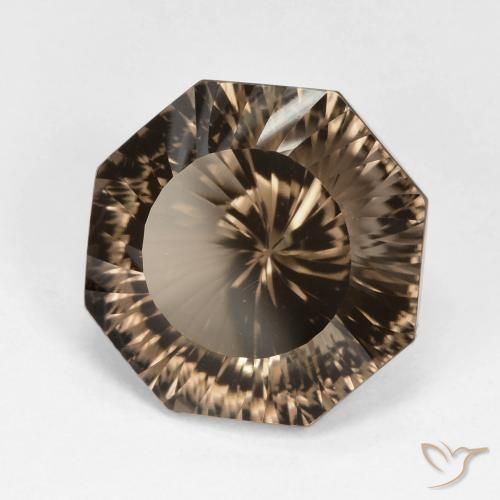Quartzo Fumê Marrom Quente Natural 9.48ct, Corte Octógono / Esmeralda, VVS