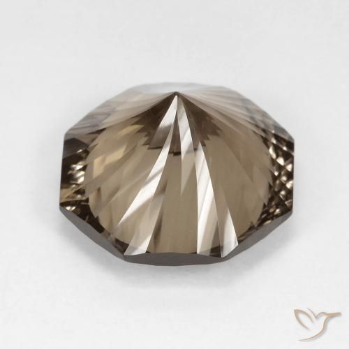 Quartzo Fumê Marrom Quente Natural 9.48ct, Corte Octógono / Esmeralda, VVS