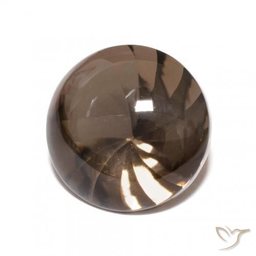 Quartzo Fumê Castanho médio-escuro Natural 5.51ct, Redondo, Transparente