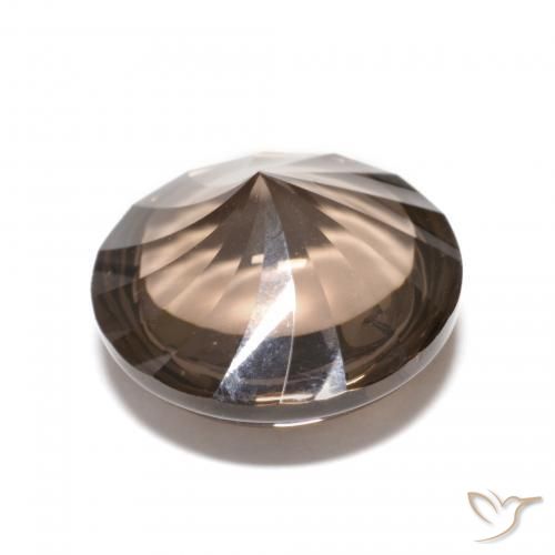 Quartzo Fumê Castanho médio-escuro Natural 5.51ct, Redondo, Transparente