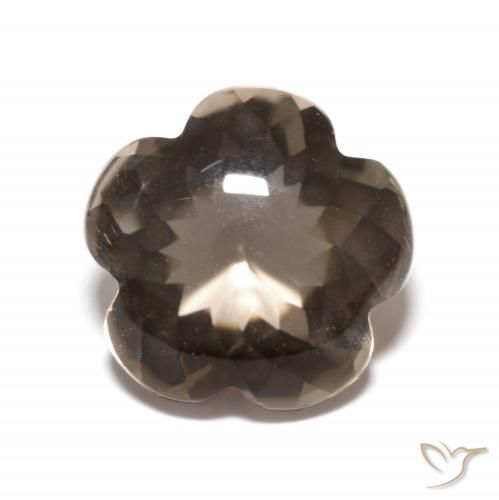 4.98ct Natural Hickory Brown Quartzo Fumê, Flor cortada, Transparente