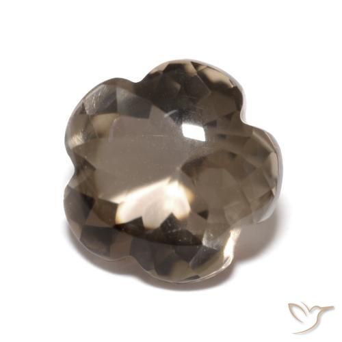 Quartzo Fumê Hickory Brown Natural 4.98ct, Flor cortada, Transparente