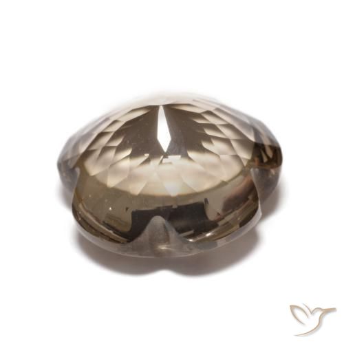 Quartzo Fumê Hickory Brown Natural 4.98ct, Flor cortada, Transparente