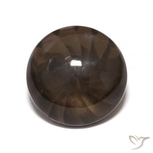 6.18ct Natural Umber Brown Quartzo Fumê, Redondo, Opaco