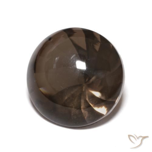 Quartzo Fumê Marrom escuro Natural 5.78ct, Redondo, Transparente