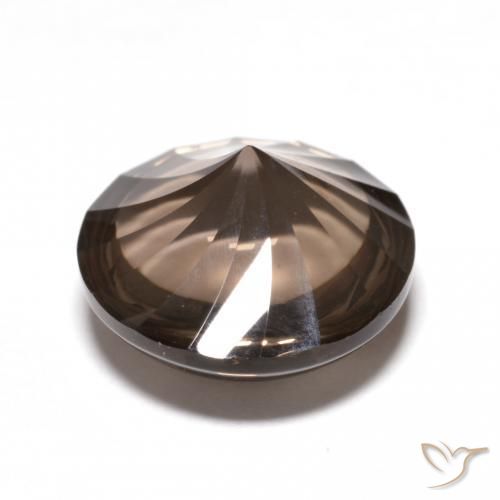 Quartzo Fumê Marrom escuro Natural 5.78ct, Redondo, Transparente