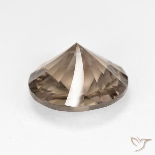 Quartzo Fumê Castanho Médio-Claro Natural 5.06ct, Redondo, VVS