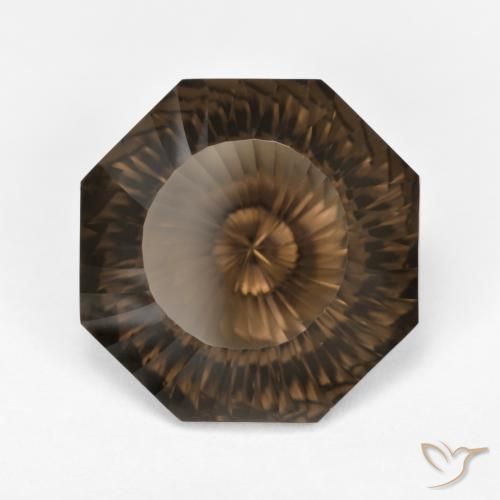 Quartzo Fumê Hickory Brown Natural 7.48ct, Corte Octógono / Esmeralda, VVS
