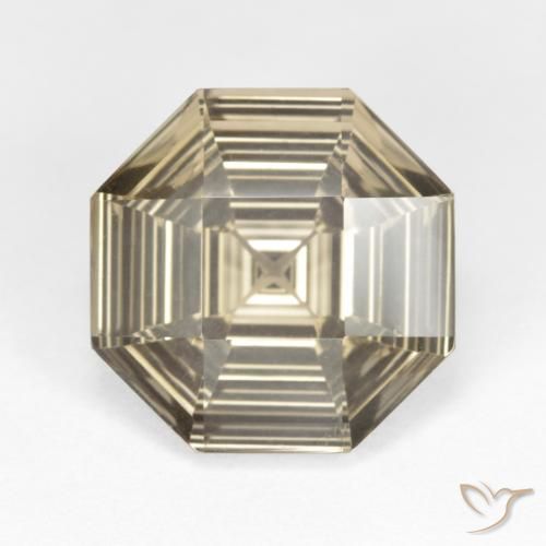 5.82ct Natural Marrom Pálido Quartzo Fumê, Corte Esmeralda, VVS