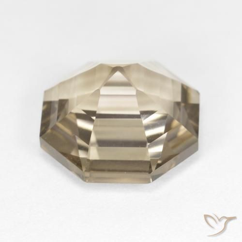 Quartzo Fumê Marrom Pálido Natural 5.82ct, Corte Octógono / Esmeralda, VVS