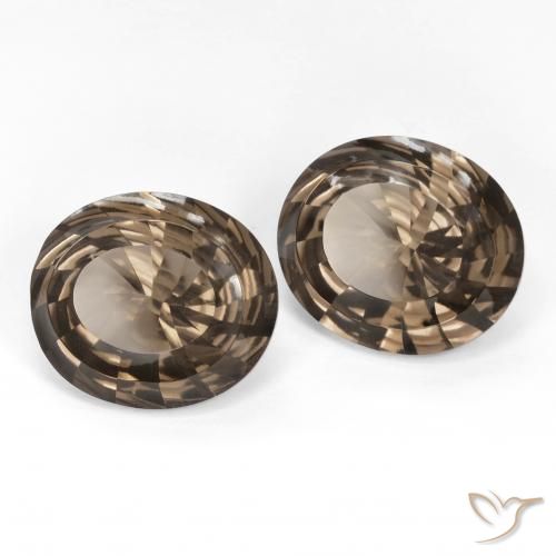 Pedras preciosas de Quartzo Fumê Castanho Médio-Claro natural de 13.67 ct, oval, VVS