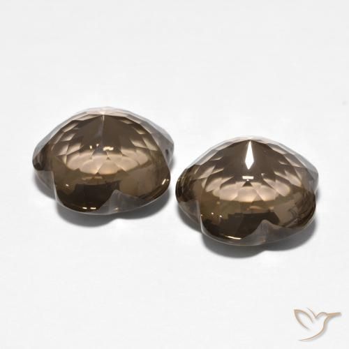 Pedras preciosas de Quartzo Fumê Umber Brown natural de 9.81 ct, Flor cortada, Transparente