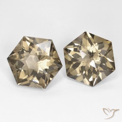 Pedras preciosas de Quartzo Fumê Castanho amarelo claro natural de 18.92 ct, Chique, VS