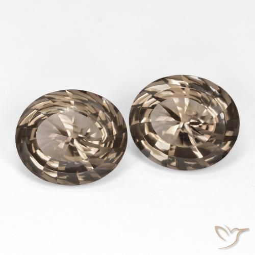 Pedras preciosas de Quartzo Fumê Marrom Umber Claro natural de 13.90 ct, oval, VVS