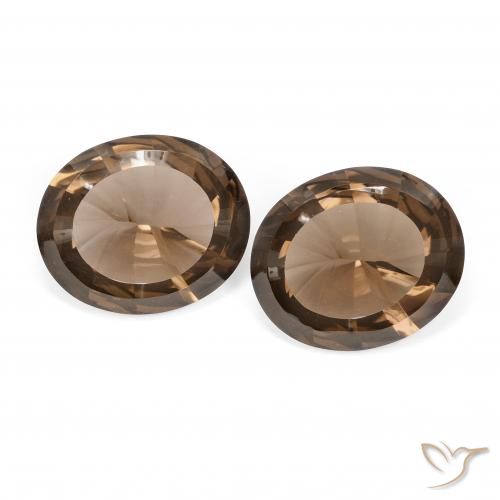 Pedras preciosas de quartzo fumê marrom natural de 7,56 ct, corte oval, VVS