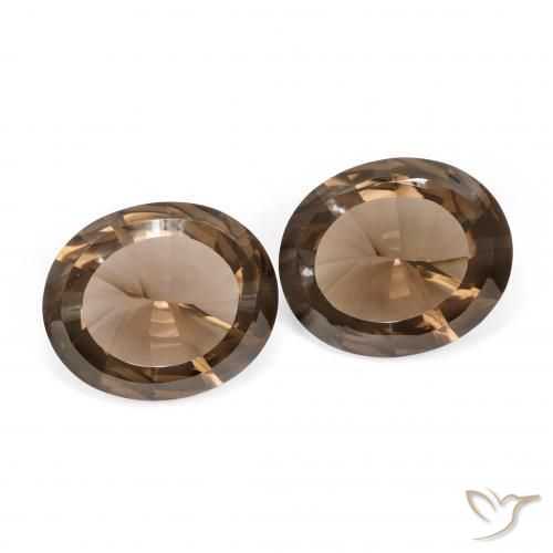 Pedras preciosas de quartzo fumê marrom natural de 7,56 ct, corte oval, VVS
