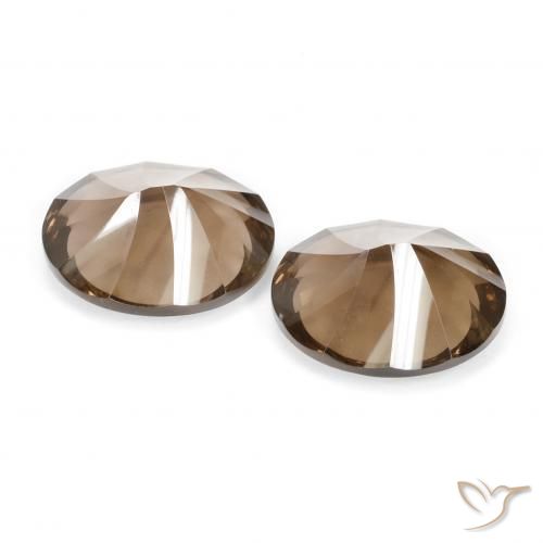 Pedras preciosas de quartzo fumê marrom natural de 7,56 ct, corte oval, VVS