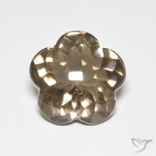 4.99ct Natural Marrom Quente Quartzo Fumê, Flor cortada, Transparente