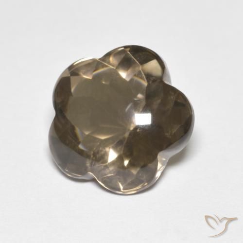 Quartzo Fumê Marrom Quente Natural 4.99ct, Flor cortada, Transparente