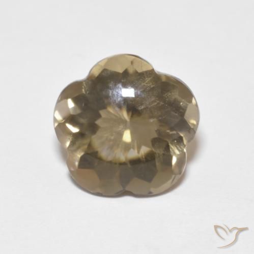 4.59ct Natural Tortilha Clara Marrom Quartzo Fumê, Flor cortada, Transparente
