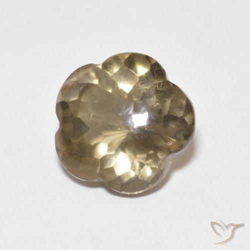 Quartzo Fumê Tortilha Clara Marrom Natural 4.59ct, Flor cortada, Transparente