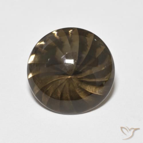 5.22ct Natural Moca claro Quartzo Fumê, Redondo, Transparente