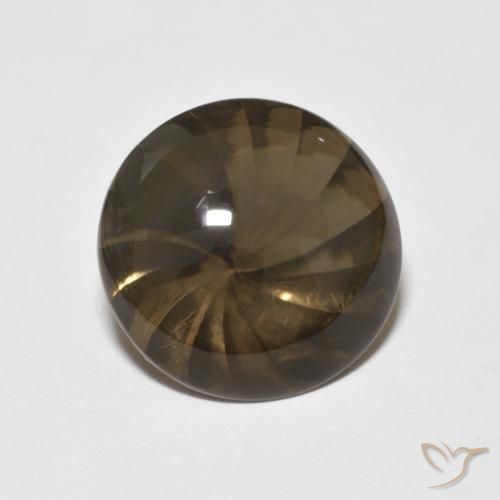 Quartzo Fumê Moca claro Natural 5.22ct, Redondo, Transparente