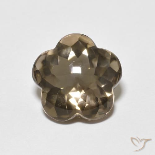 4.84ct Natural madeira marrom Quartzo Fumê, Flor cortada, Transparente
