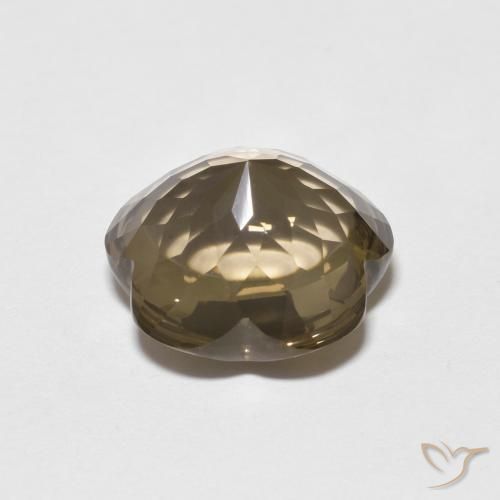 Quartzo Fumê madeira marrom Natural 4.84ct, Flor cortada, Transparente