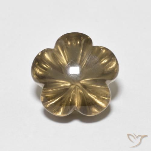 5.72ct Natural Castanho médio Quartzo Fumê, Flor cortada, Transparente