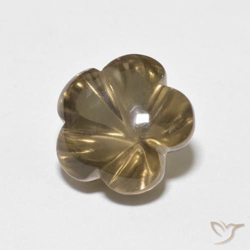Quartzo Fumê Castanho médio Natural 5.72ct, Flor cortada, Transparente