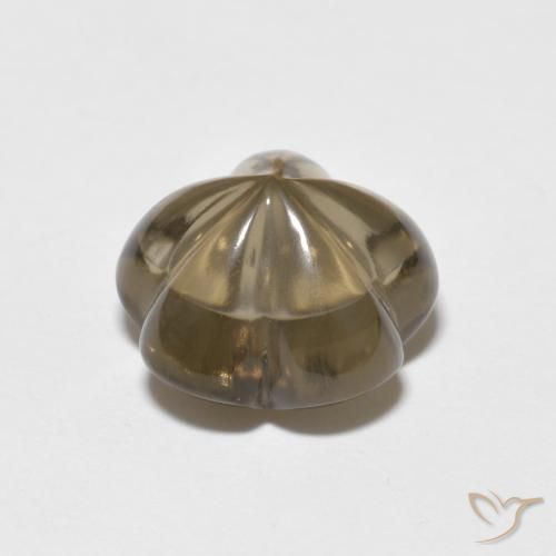 Quartzo Fumê Castanho médio Natural 5.72ct, Flor cortada, Transparente