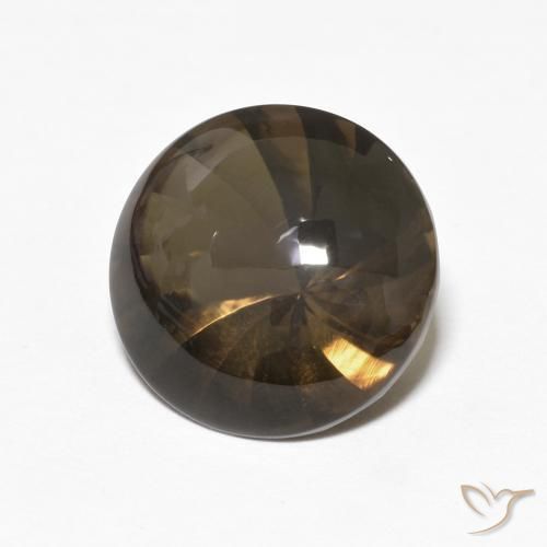 Quartzo Fumê Marrom Natural 5.21ct, Redondo, Transparente