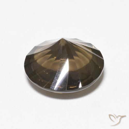 Quartzo Fumê Marrom Natural 5.21ct, Redondo, Transparente