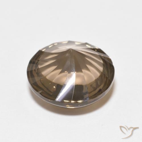 Quartzo Fumê Castanho médio Natural 6.14ct, Redondo, Transparente