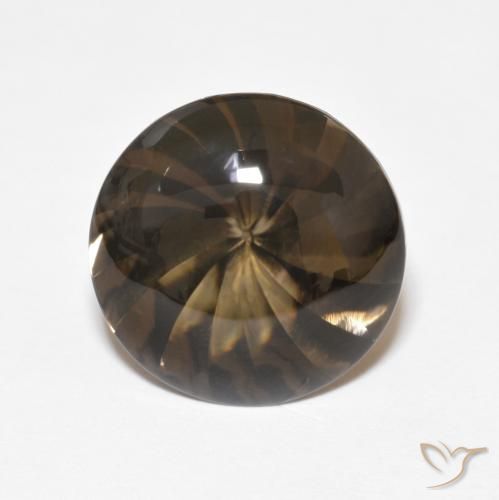5.06ct Natural Gingerbread Marrom Quartzo Fumê, Redondo, Transparente