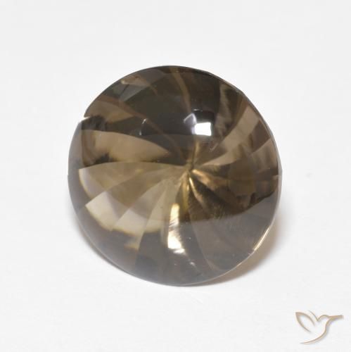 Quartzo Fumê Gingerbread Marrom Natural 5.06ct, Redondo, Transparente
