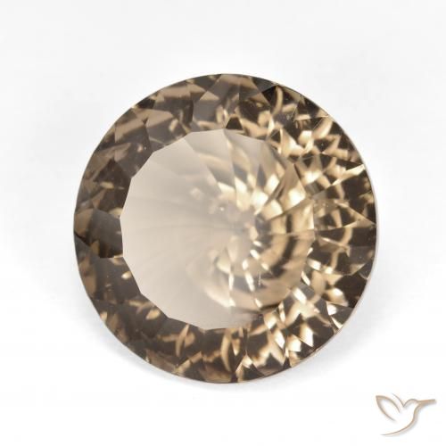 Quartzo Fumê madeira marrom Natural 8.22ct, Redondo, VVS
