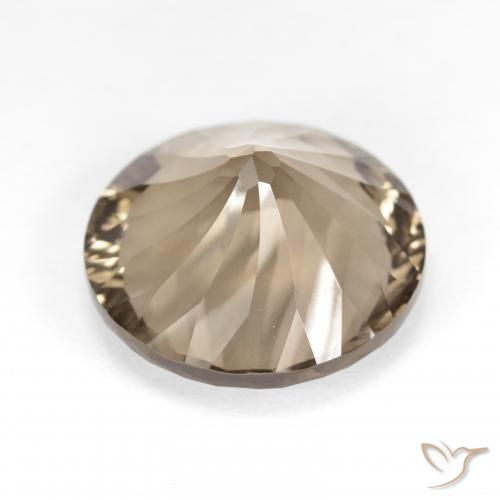 Quartzo Fumê madeira marrom Natural 8.22ct, Redondo, VVS