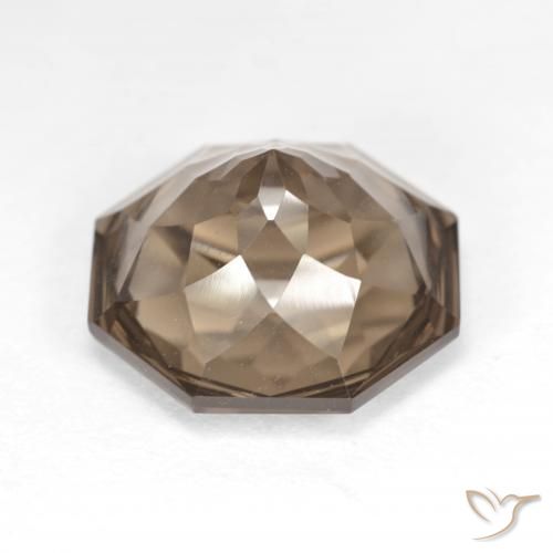 Quartzo Fumê Marrom claro Natural 7.84ct, Corte Octógono / Esmeralda, VVS