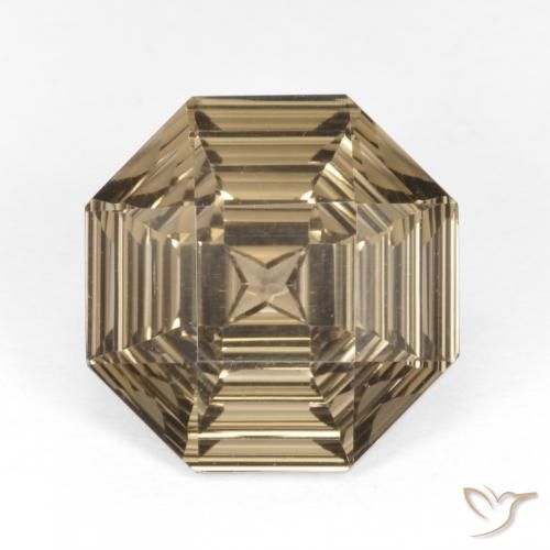 5.52ct Natural Mocha Marrom Quartzo Fumê, Corte Esmeralda, VVS