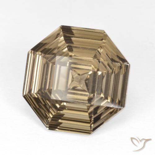 Quartzo Fumê Mocha Marrom Natural 5.52ct, Corte Octógono / Esmeralda, VVS