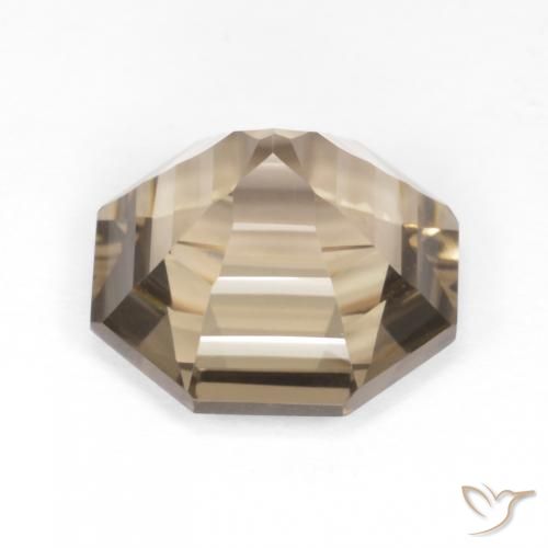 Quartzo Fumê Mocha Marrom Natural 5.52ct, Corte Octógono / Esmeralda, VVS